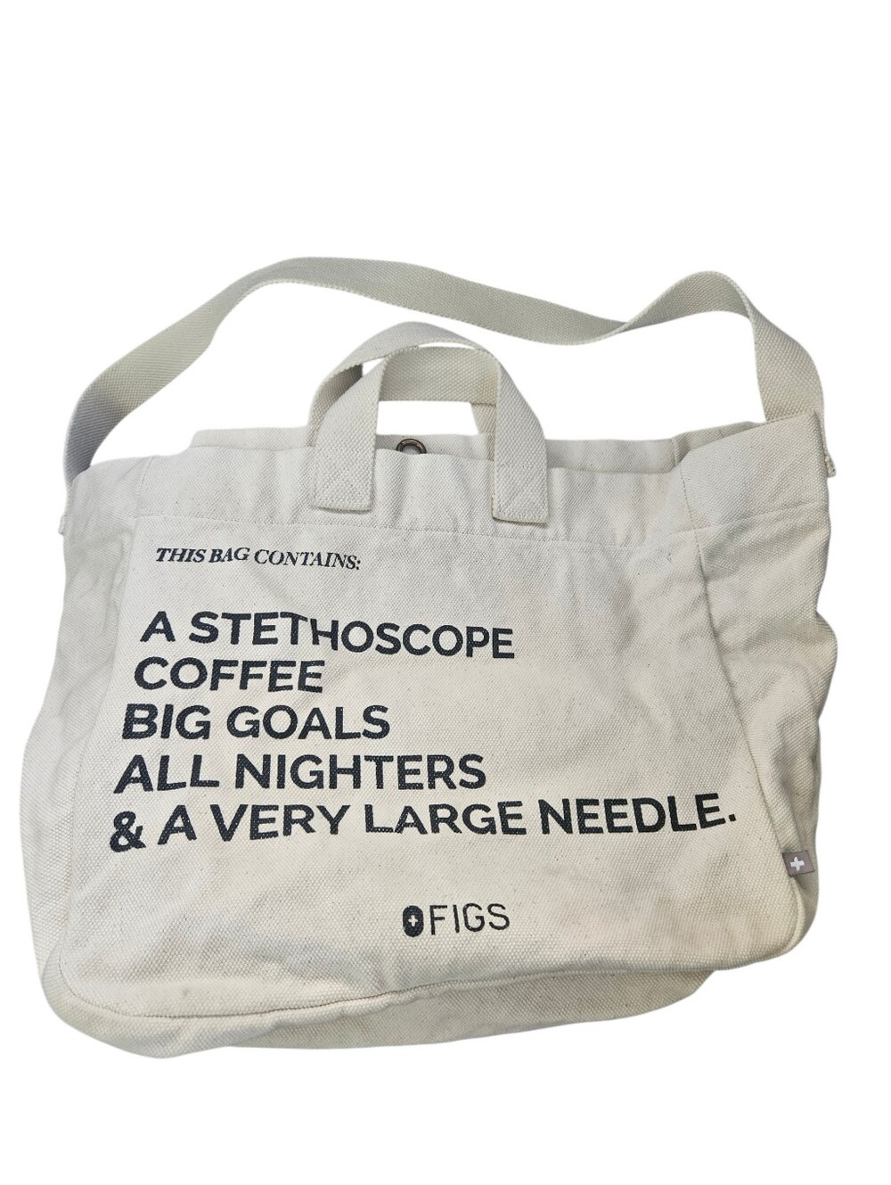 FIGS Rare Large Canvas Tote Bag